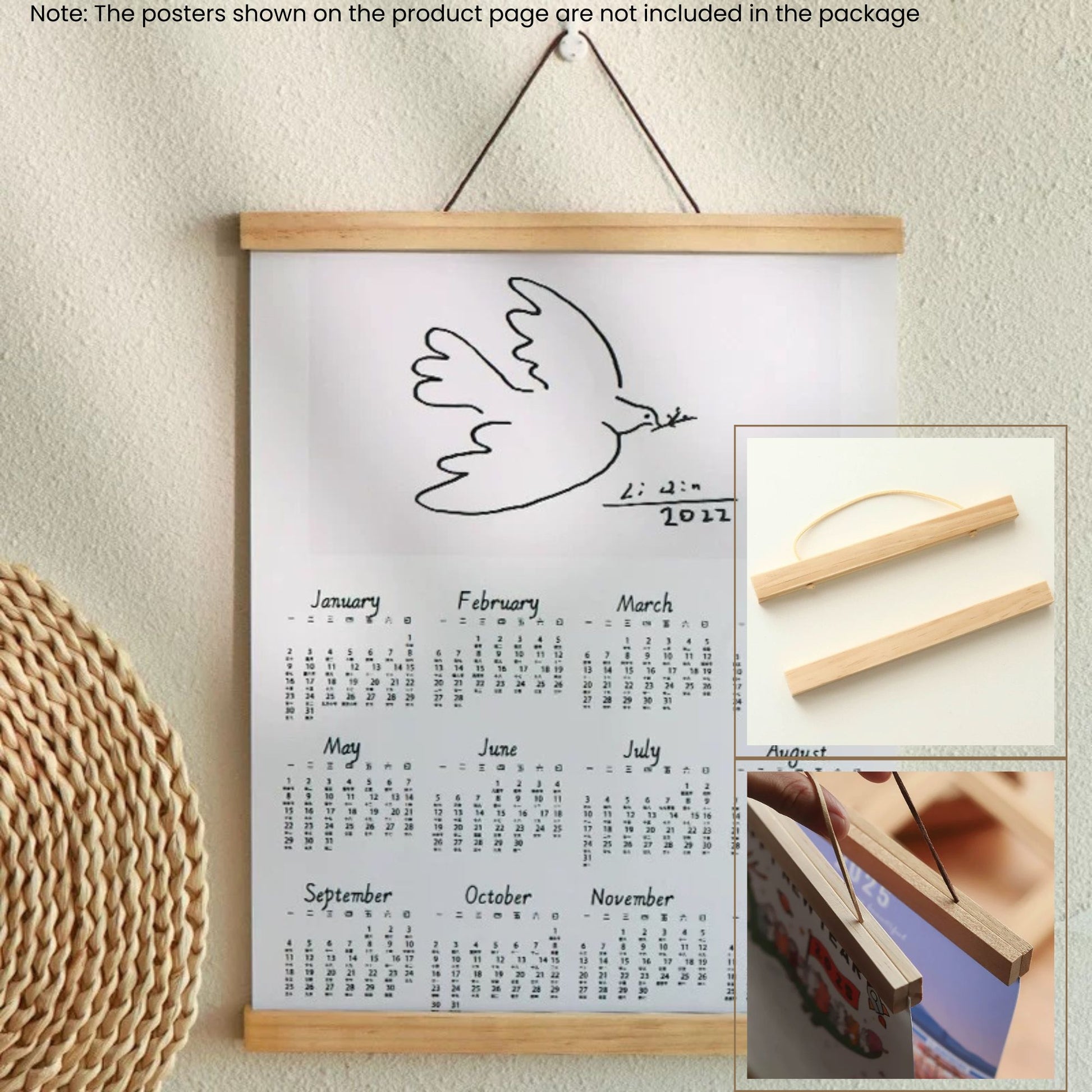 21 CM 8 Inch Magnetic Wooden Photo Picture Frame Wall Hanging Poster 