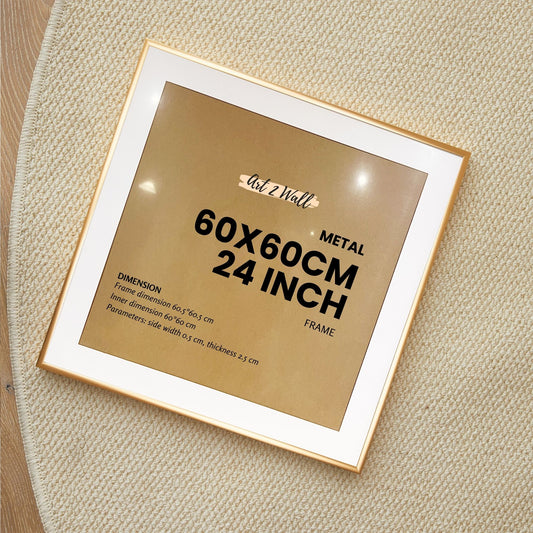 Gold Premium Metal Photo Frame 60x60 CM with Mat-board