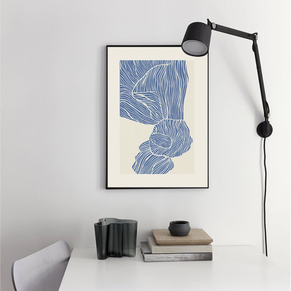 Abstract Blue Stripes No.1 Minimalist Art Poster