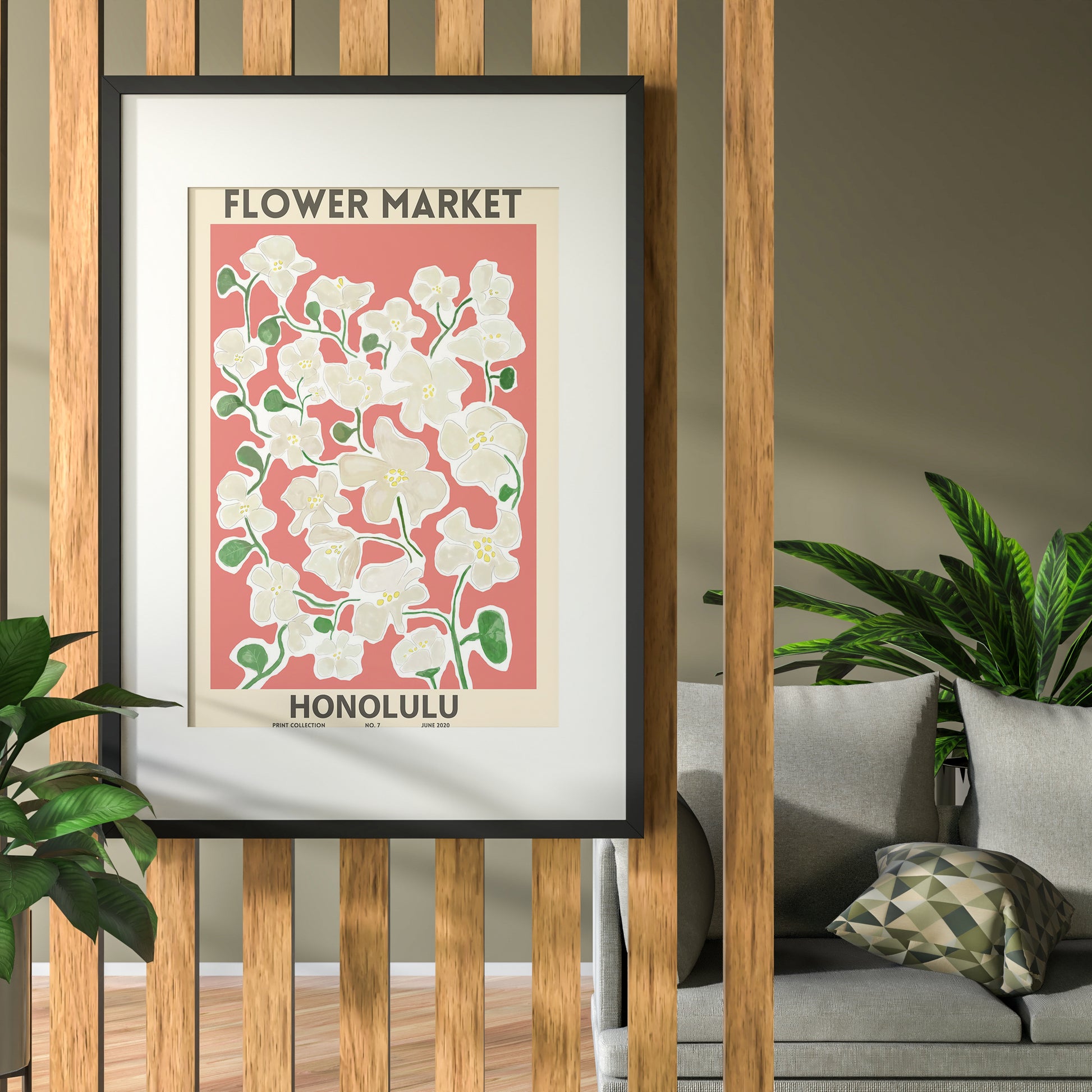FLOWER MARKET Prints HONOLULU Art Print Poster
