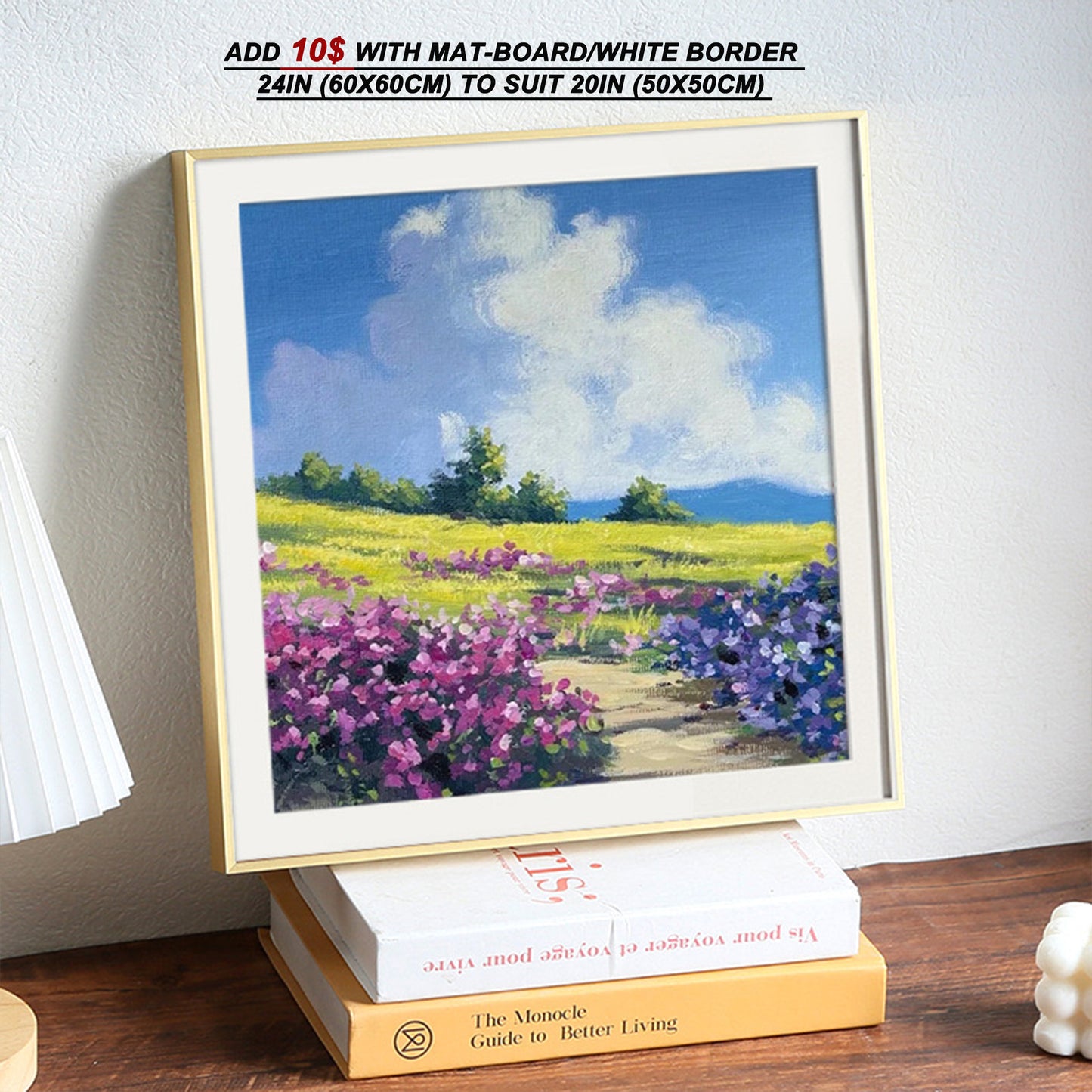Mat-Board/White Border 24in (60x60cm) to suit 20in (50x50cm) Picture Photo Window 60x60cm frame