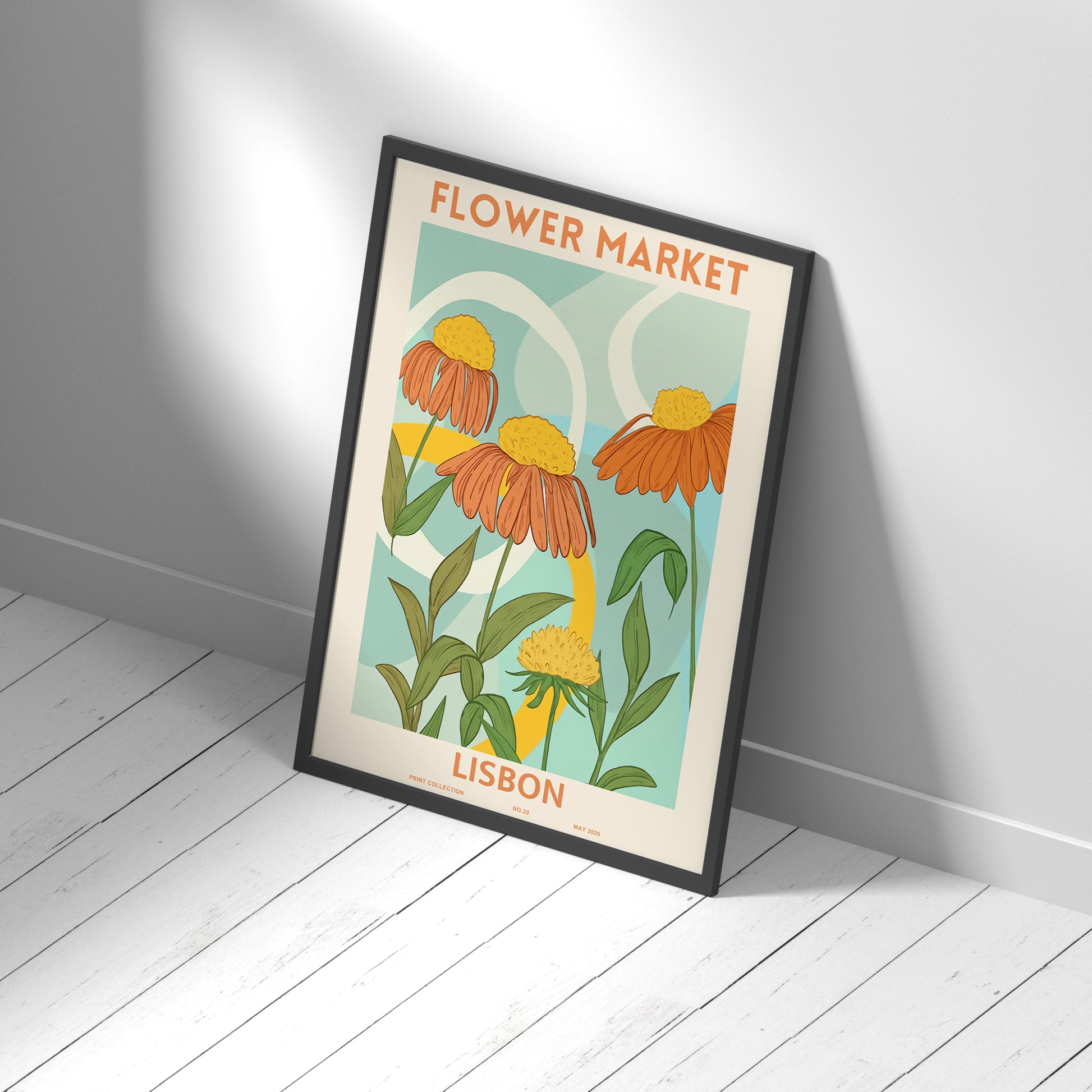 Framed Printed Wall Art FLOWER MARKET HELSINKI Art Print 20-inch 28-inch