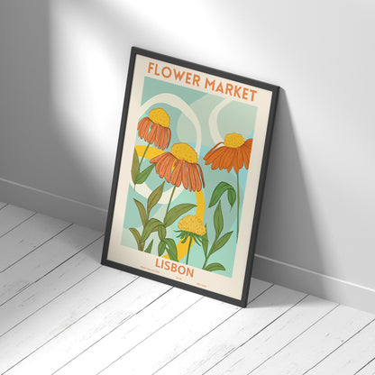 Framed Printed Wall Art FLOWER MARKET HELSINKI Art Print 20-inch 28-inch