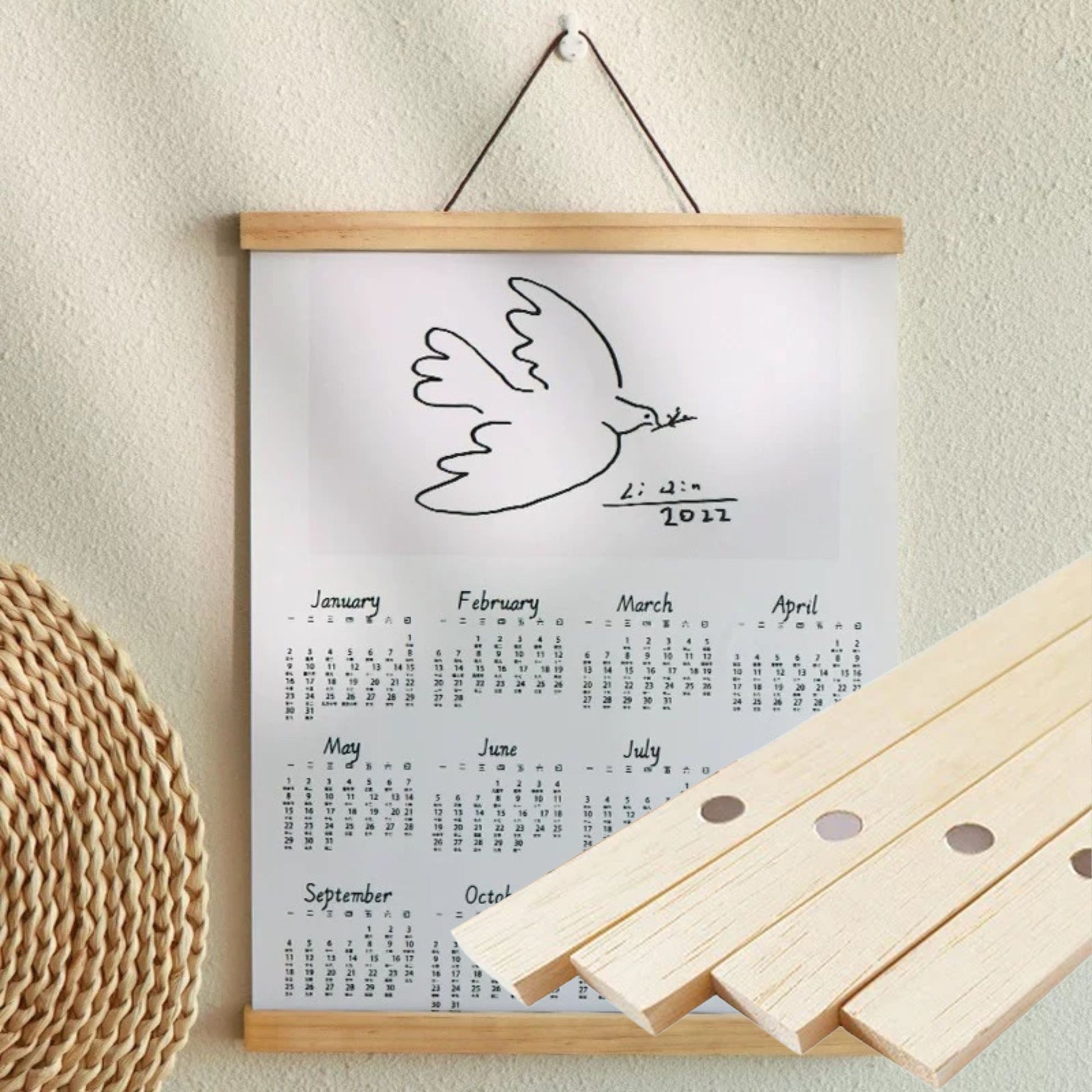21 CM 8 Inch Magnetic Wooden Photo Picture Frame Wall Hanging Poster 