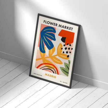 Framed Printed Wall Art FLOWER MARKET MADRID Art Print 20-inch 28-inch 40x50 50x70CM