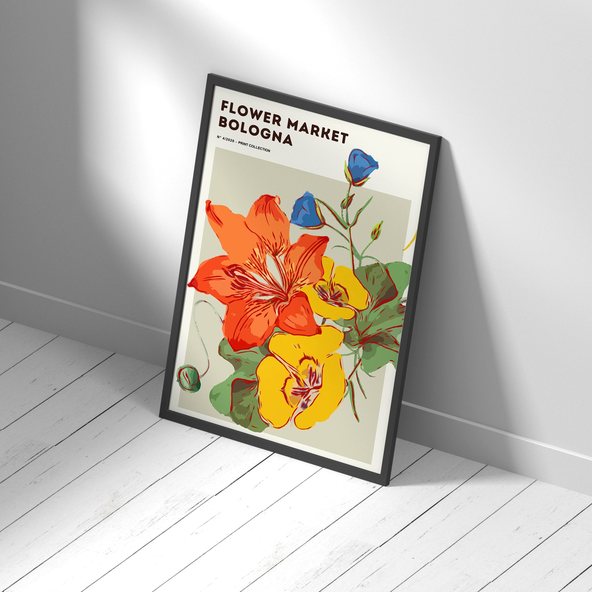 Framed Printed Wall Art FLOWER MARKET HELSINKI Print 20-inch 28-inch