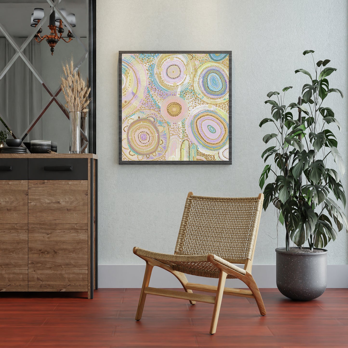 Blooming and Gathering Aboriginal Art Poster