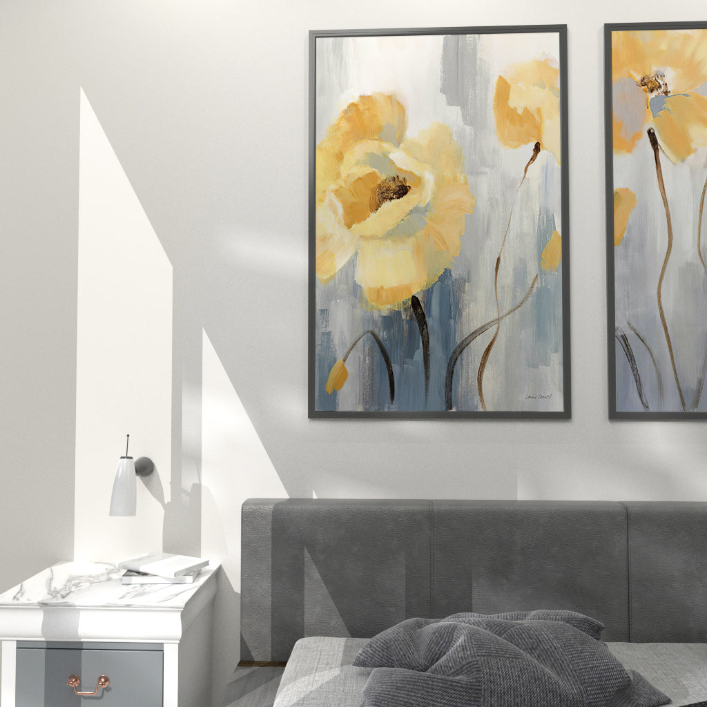 Yellow Blue  Floral Oil Painting Art Painting Poster