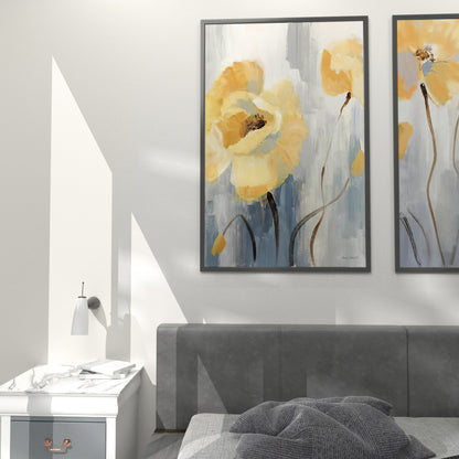 Yellow Blue  Floral Oil Painting Art Painting Poster