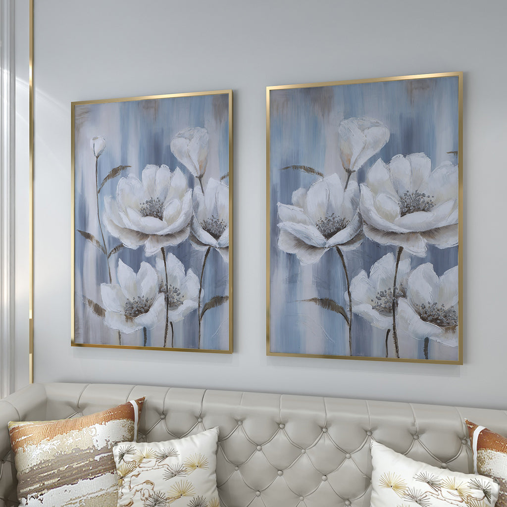Abstract Blue Floral Oil Painting Art Painting Poster