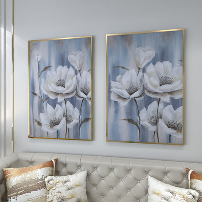 Abstract Blue Floral Oil Painting Art Painting Poster