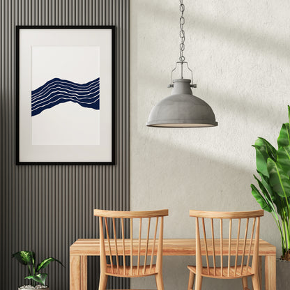 Abstract Blue Stripes No.2 Minimalist Art Poster