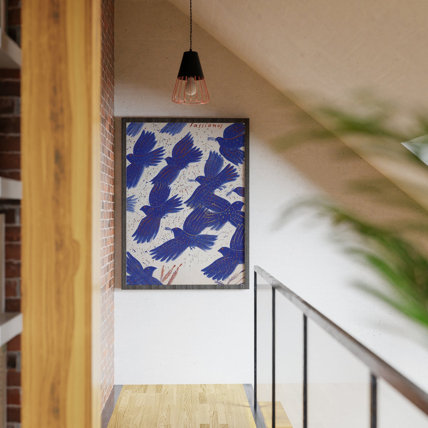 BLUEBIRDS FLY Minimalist Art Poster