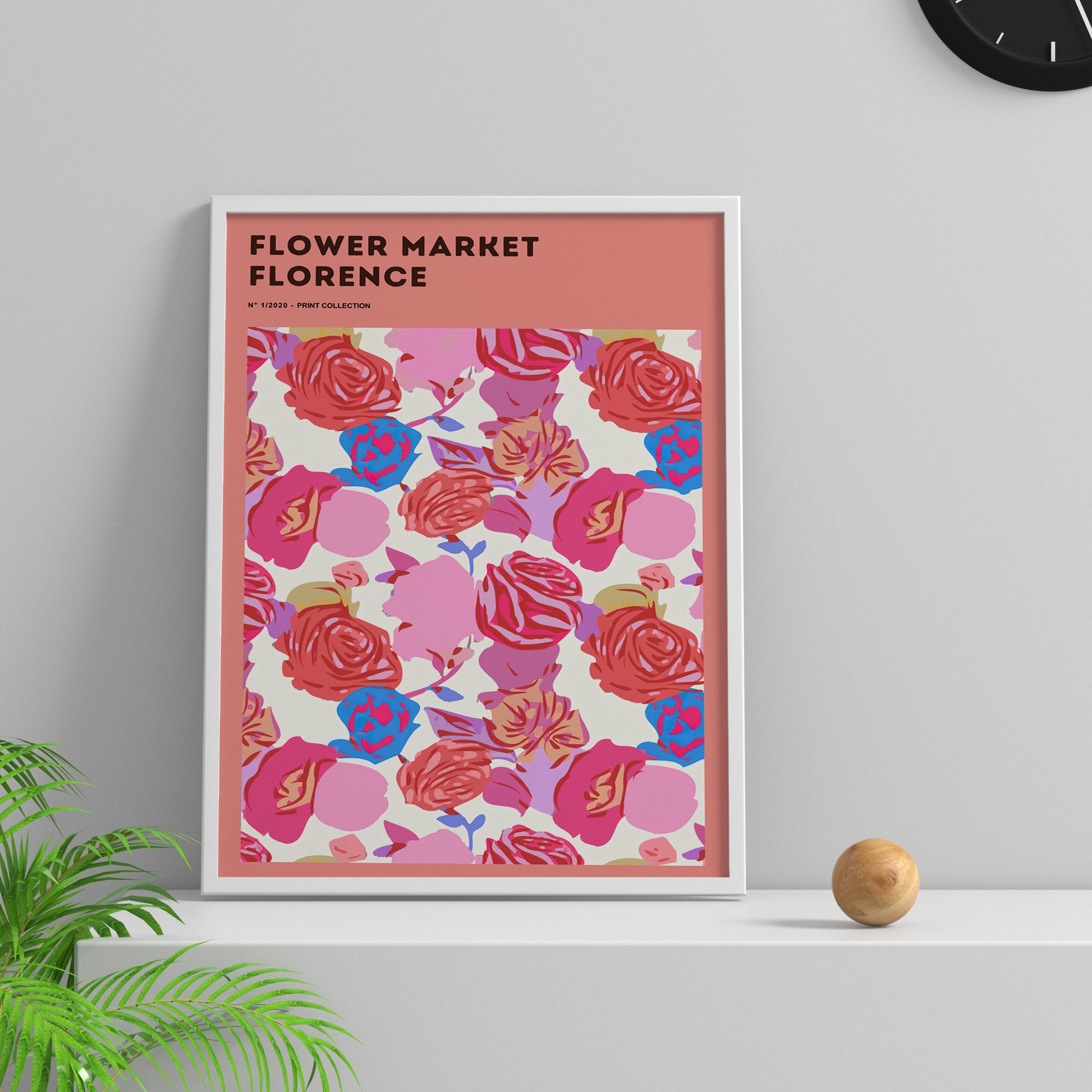 FLOWER MARKET PRINT FLORENCE Art Print Poster