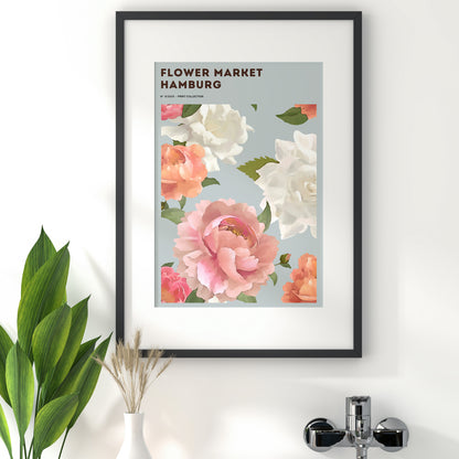 FLOWER MARKET PRINTS HAMBURG Art Print Poster