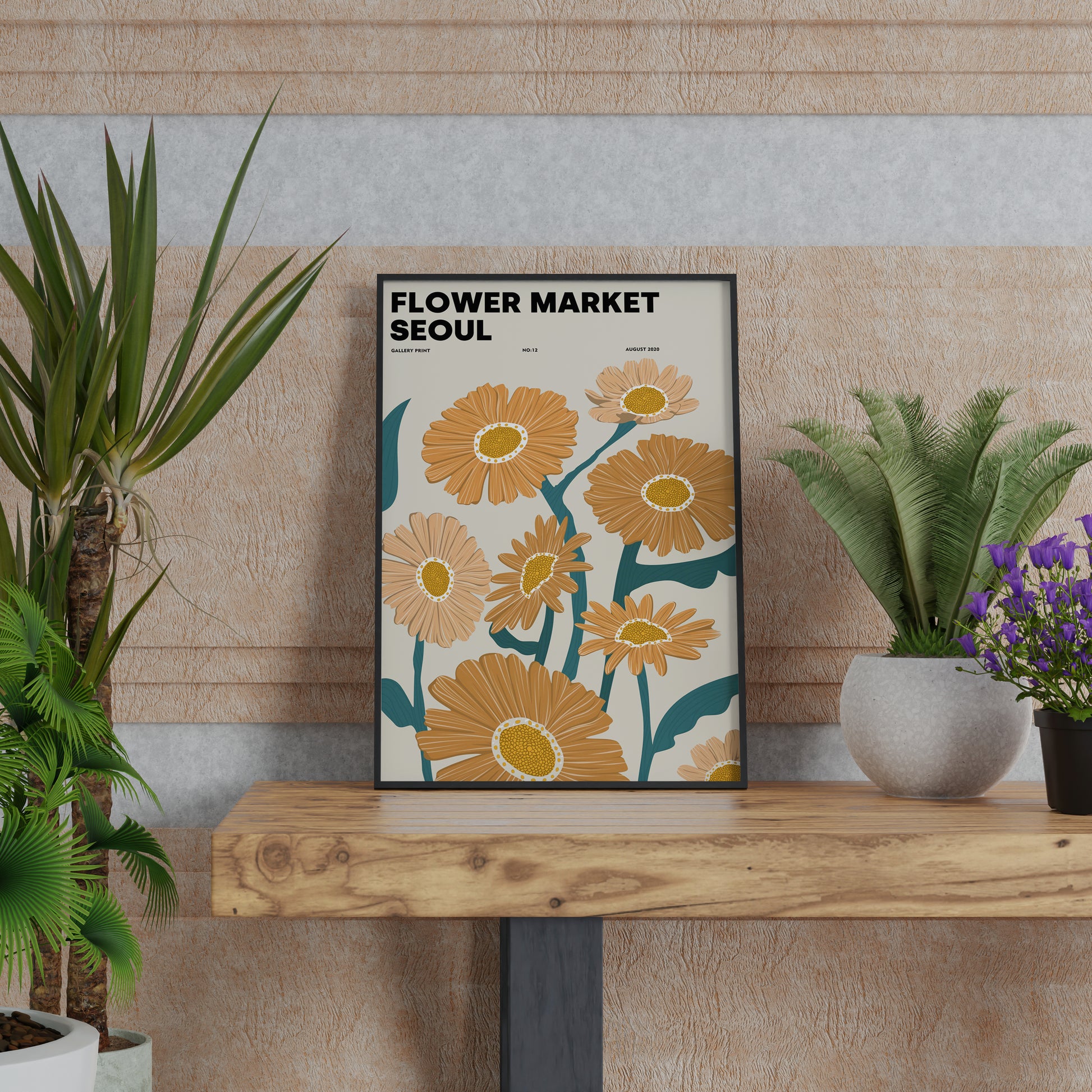 FLOWER MARKET prints SEOUL Art Print Poster