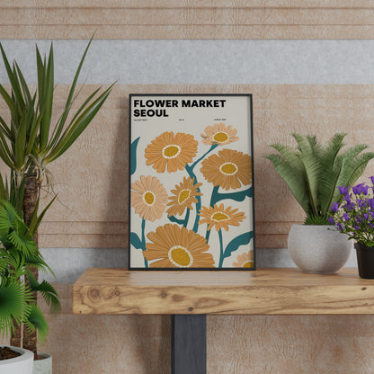 FLOWER MARKET prints SEOUL Art Print Poster