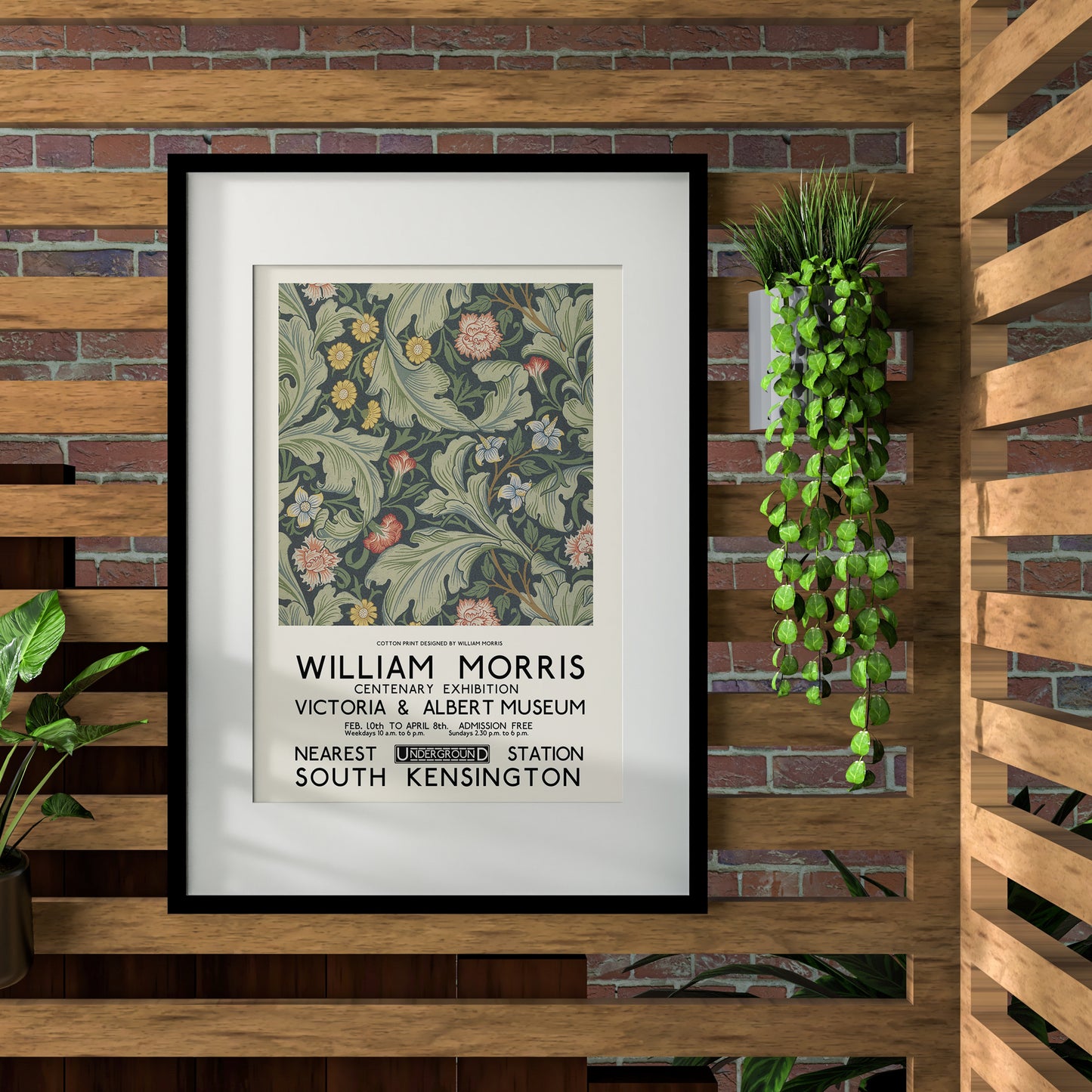 WILLIAM MORRIS Botanical Pattern Art Print Poster