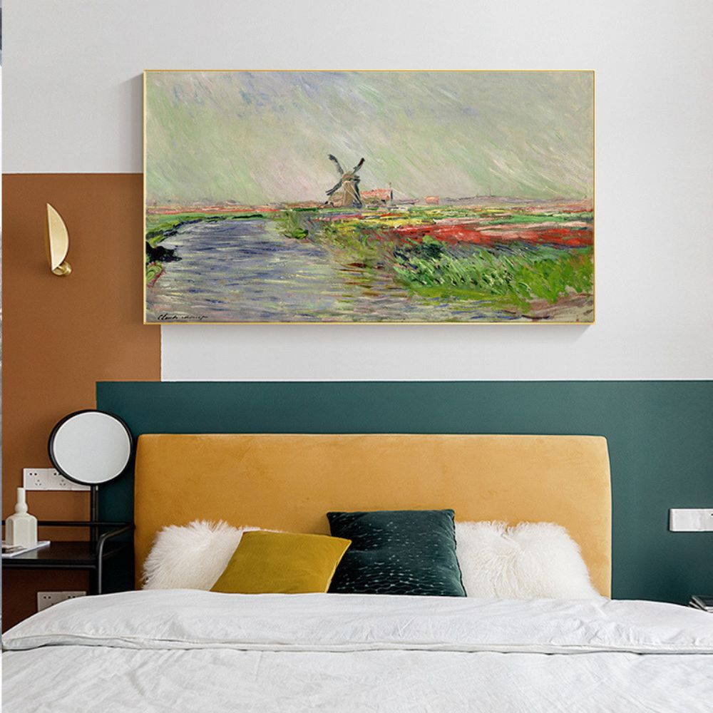 Windmill Landscape Art Oil Painting Poster