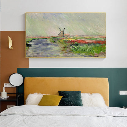 Windmill Landscape Art Oil Painting Poster
