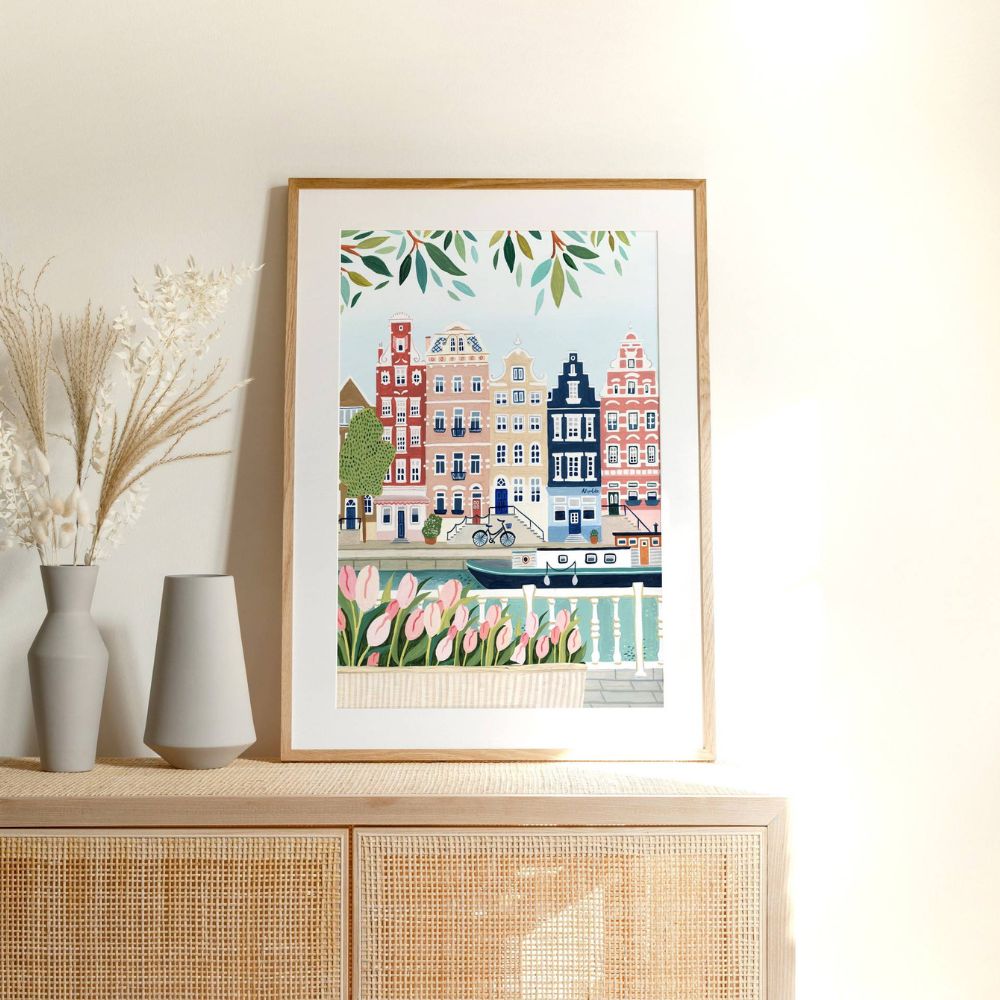 Romantic City No.4 Watercolor Painting Poster