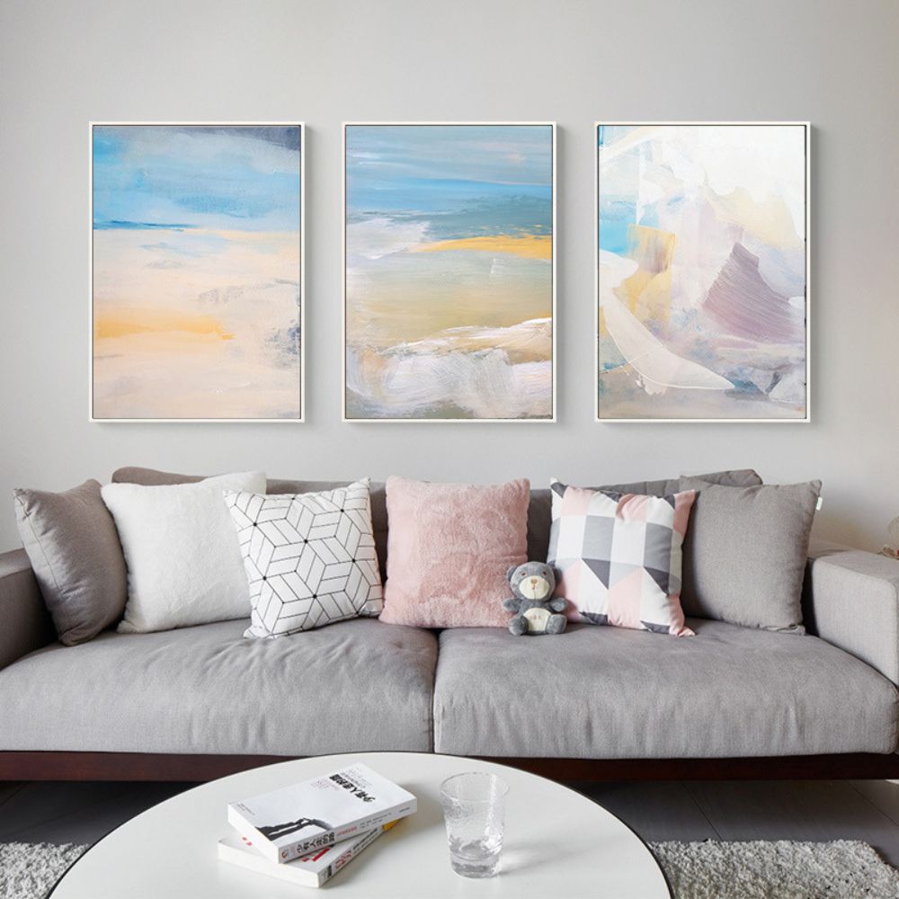 Minimalist Abstract Blue Ocean Landscape Art Painting Poster