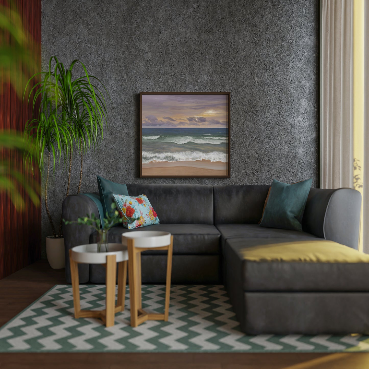 Pastel Sky Beach Art Painting Poster