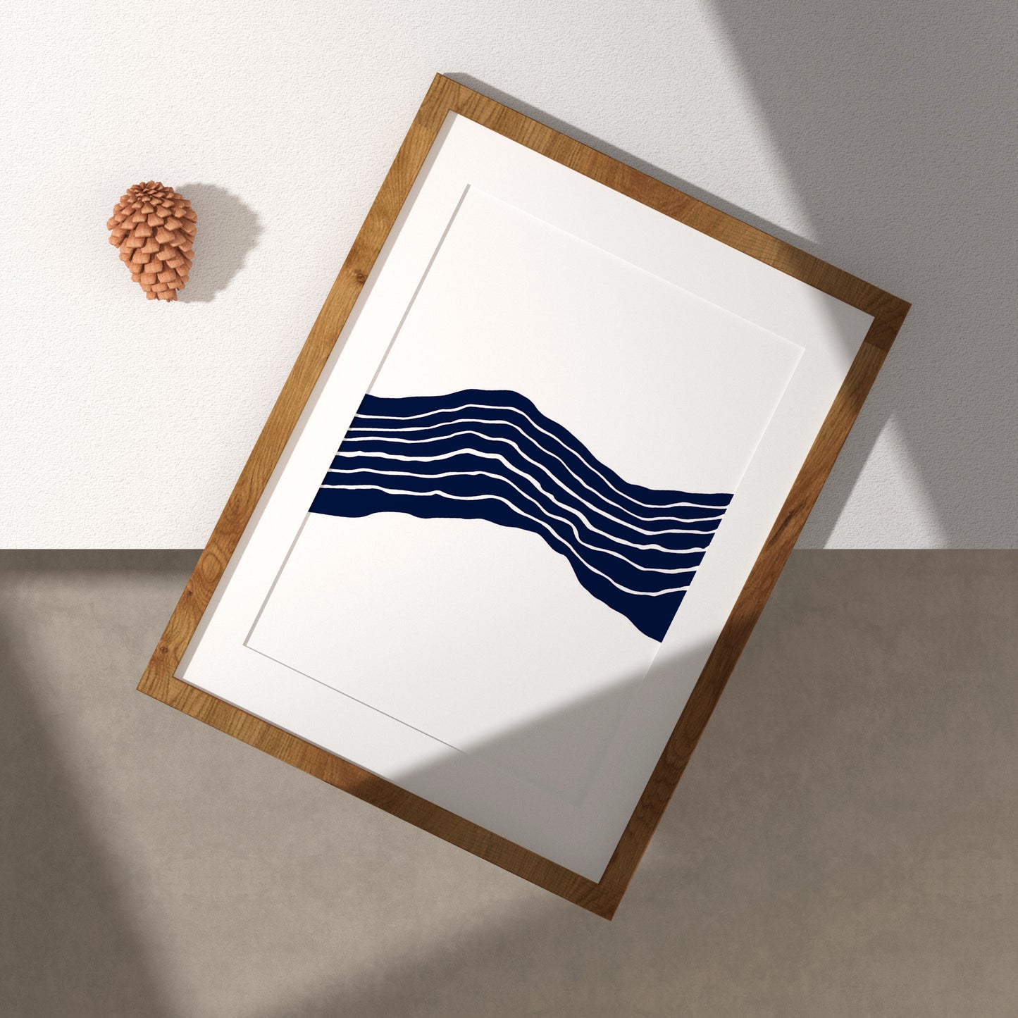 Abstract Blue Stripes No.2 Minimalist Art Poster
