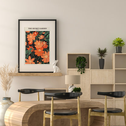THE SECRET GARDEN  COSMOS Flower Art Print Poster