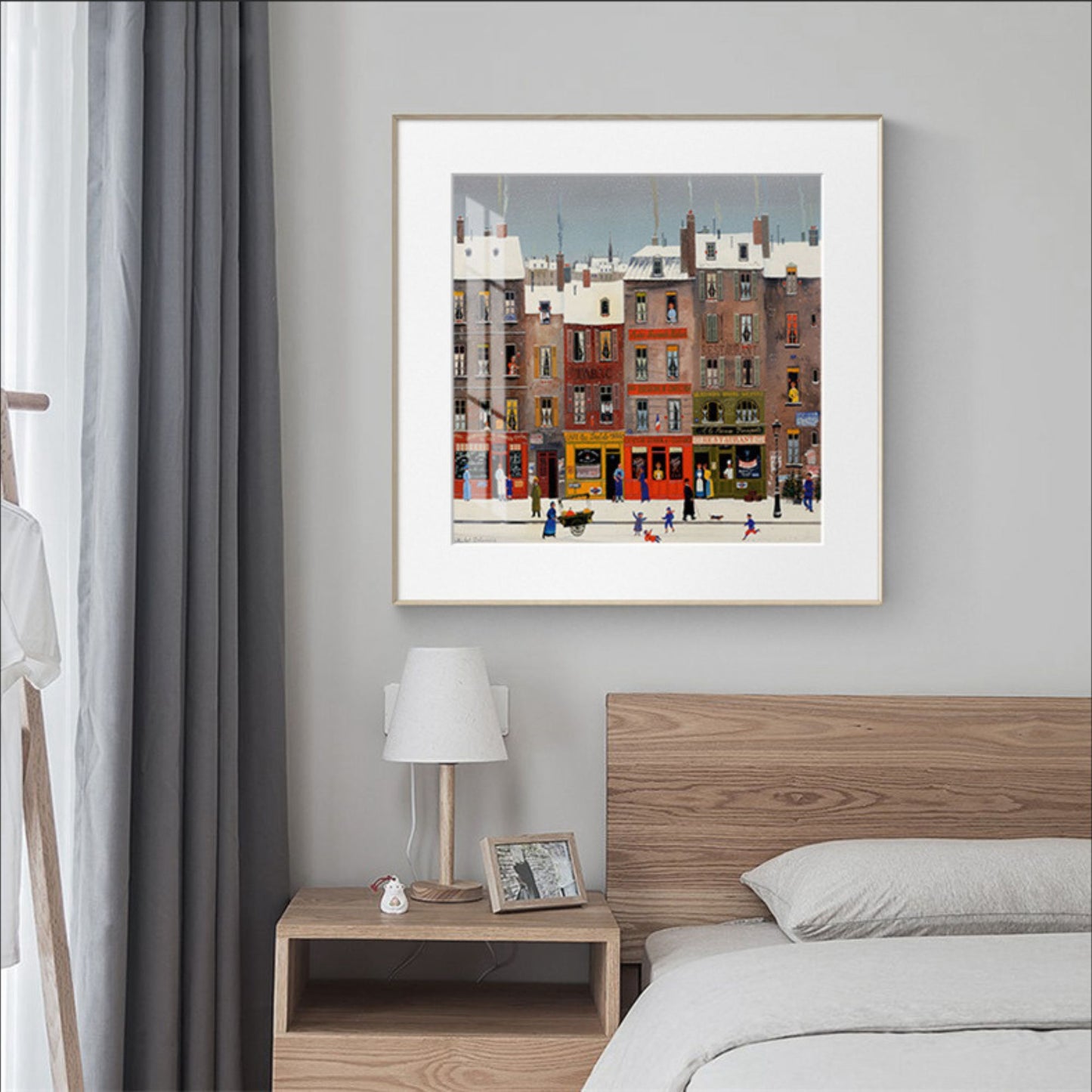 Romantic Winter City View Painting Art Poster