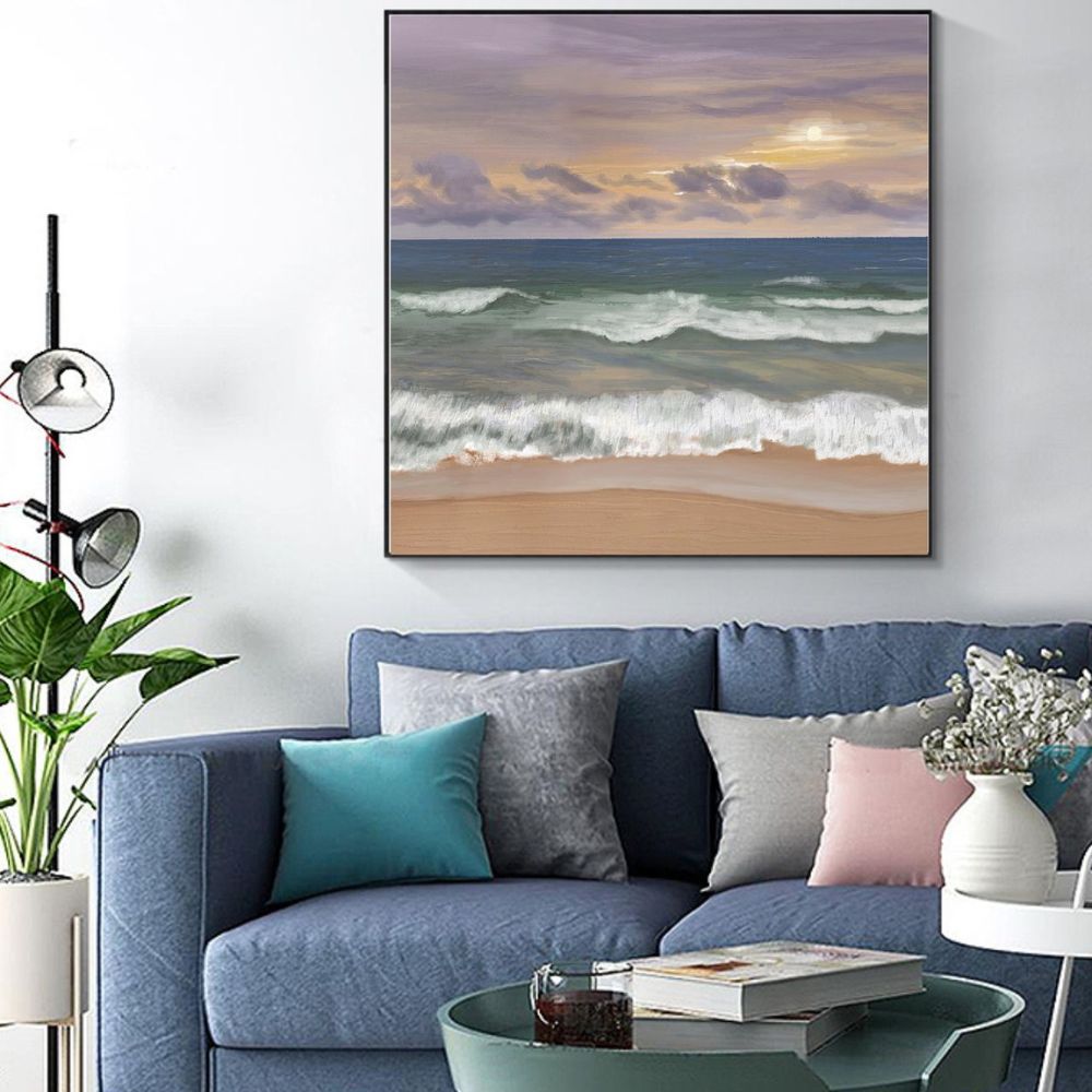 Pastel Sky Beach Art Painting Poster