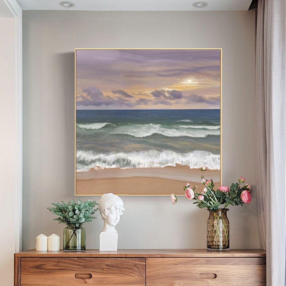Pastel Sky Beach Art Painting Poster