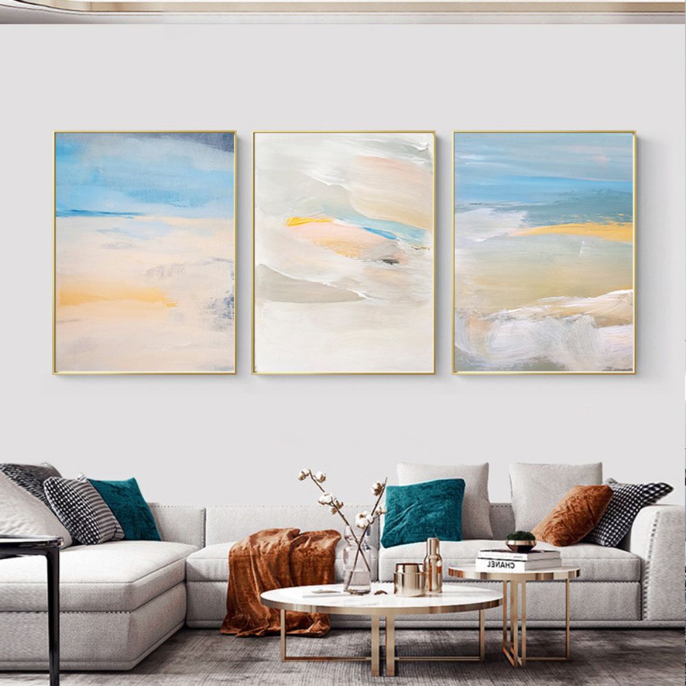 Minimalist Abstract Blue Ocean Landscape Art Painting Poster