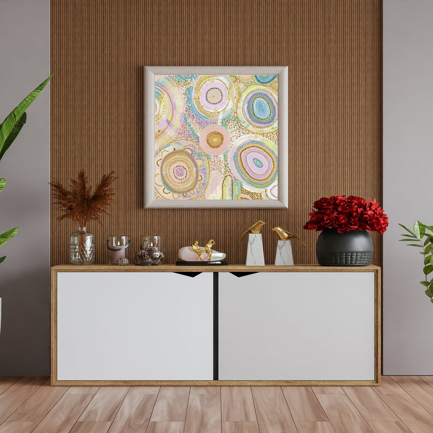 Blooming and Gathering Aboriginal Art Poster