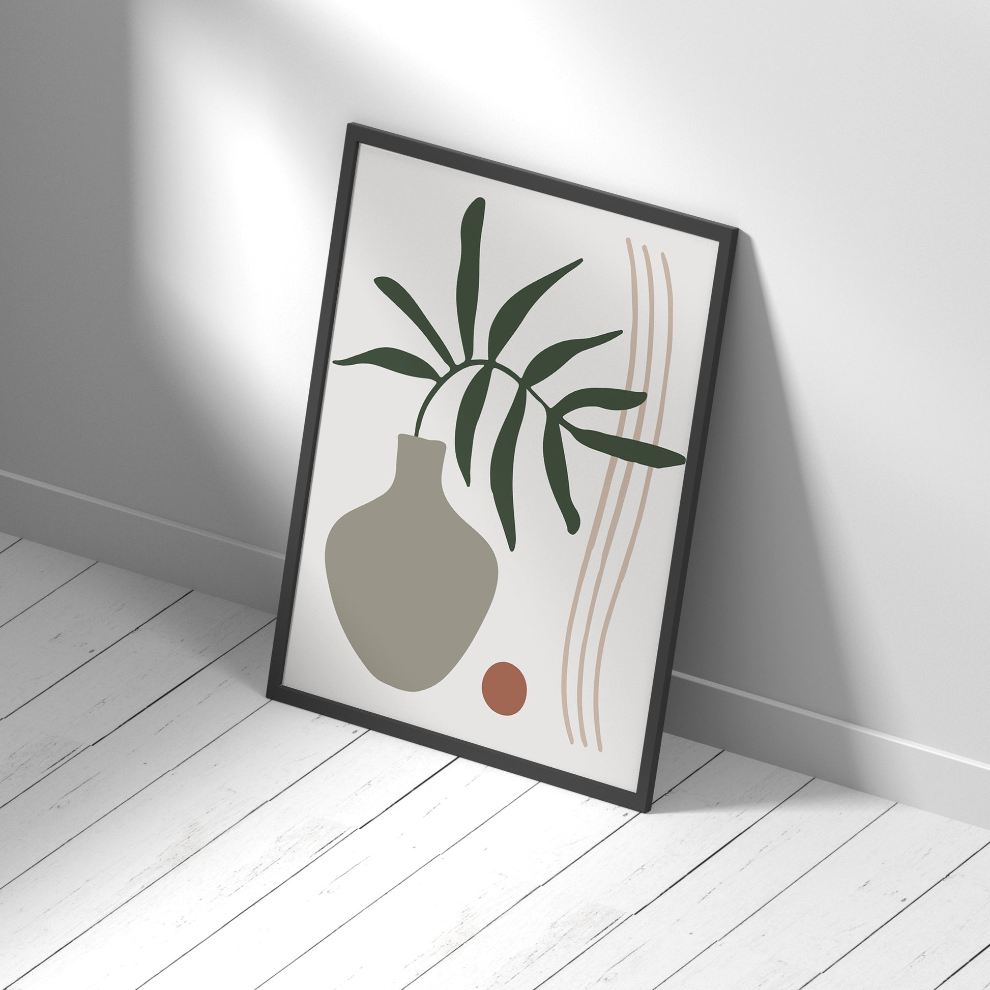 Framed Printed Abstract Soft Colored Shapes Minimalist Art 20-inch 28-inch 40x50 50x70CM