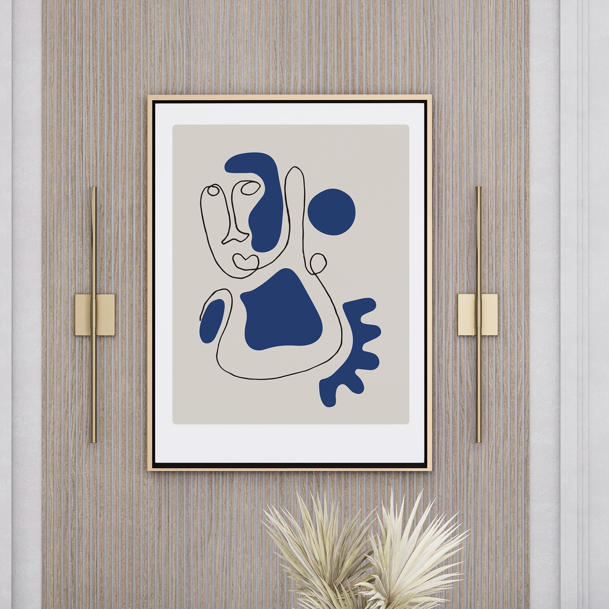 Framed Poster Art Prints Blue Portrait Minimalist 16x20" 20x28" inch 40x50CM 50x70CM