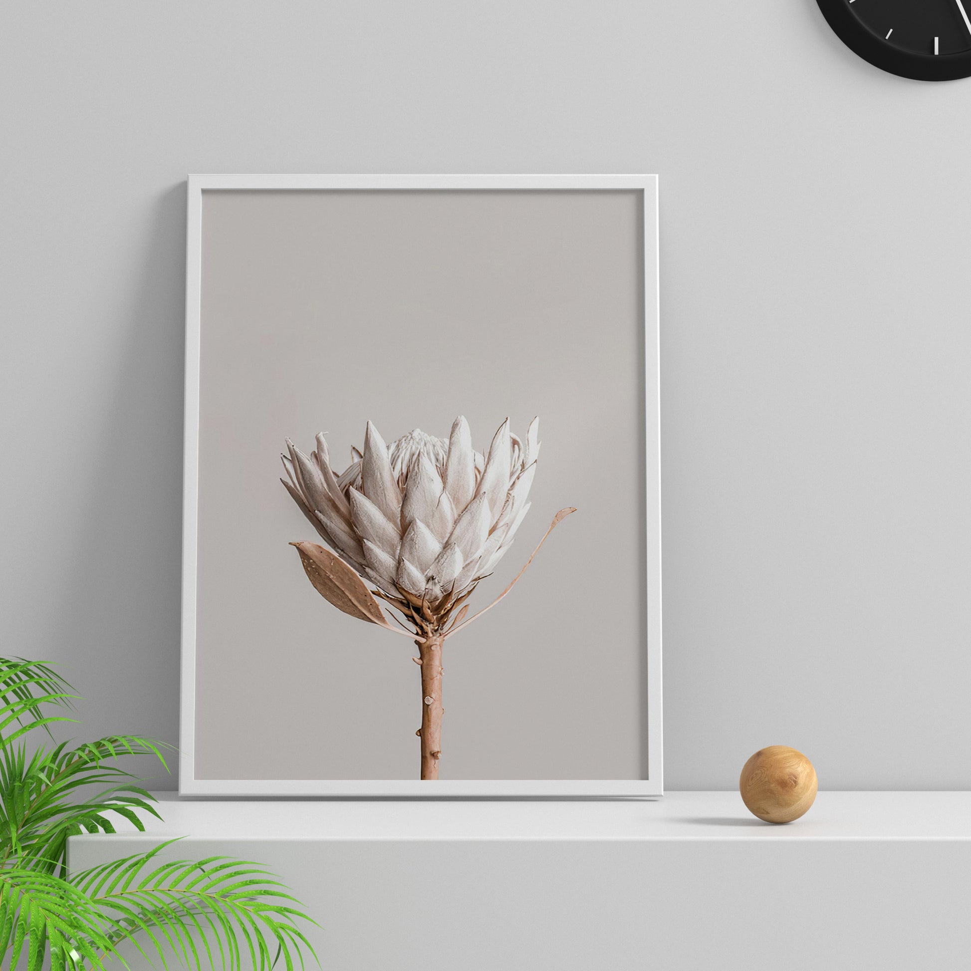 Framed Poster Art Prints Flower in Beige Minimalist 16x20" 20x28" inch 40x50CM 50x70CM