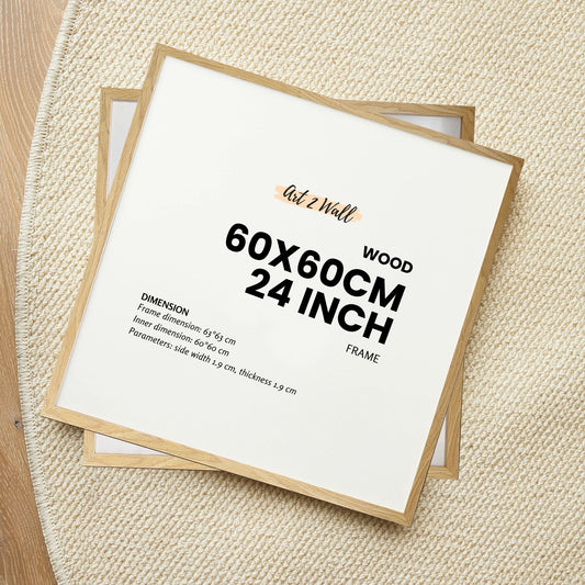 Square Wood Oak Photo Frame 24 inch 60x60cm