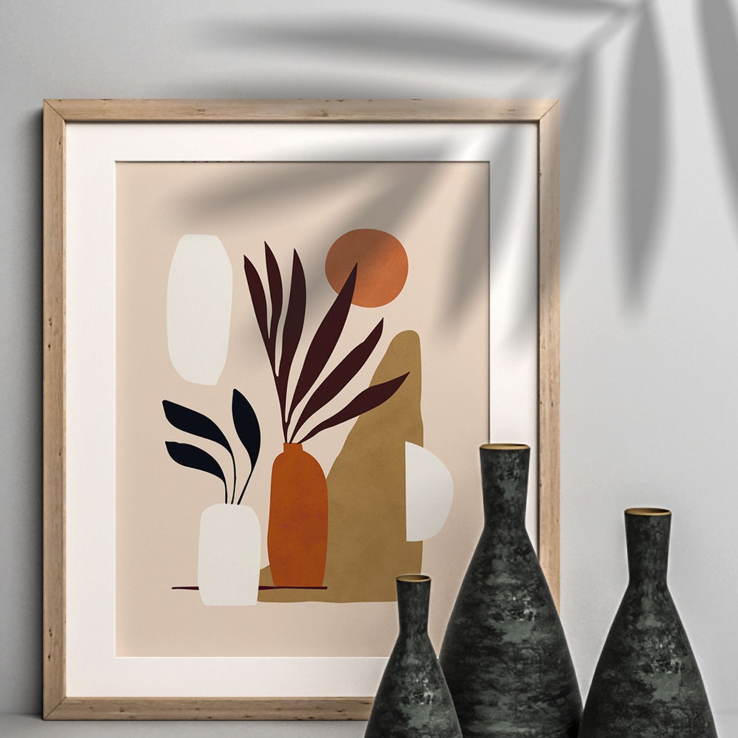 Colorful Abstract Plant No.2 Minimalist Art Poster