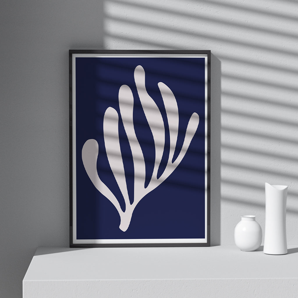 Abstract Blue Matisse Art Print No.3 Minimalist Art Poster