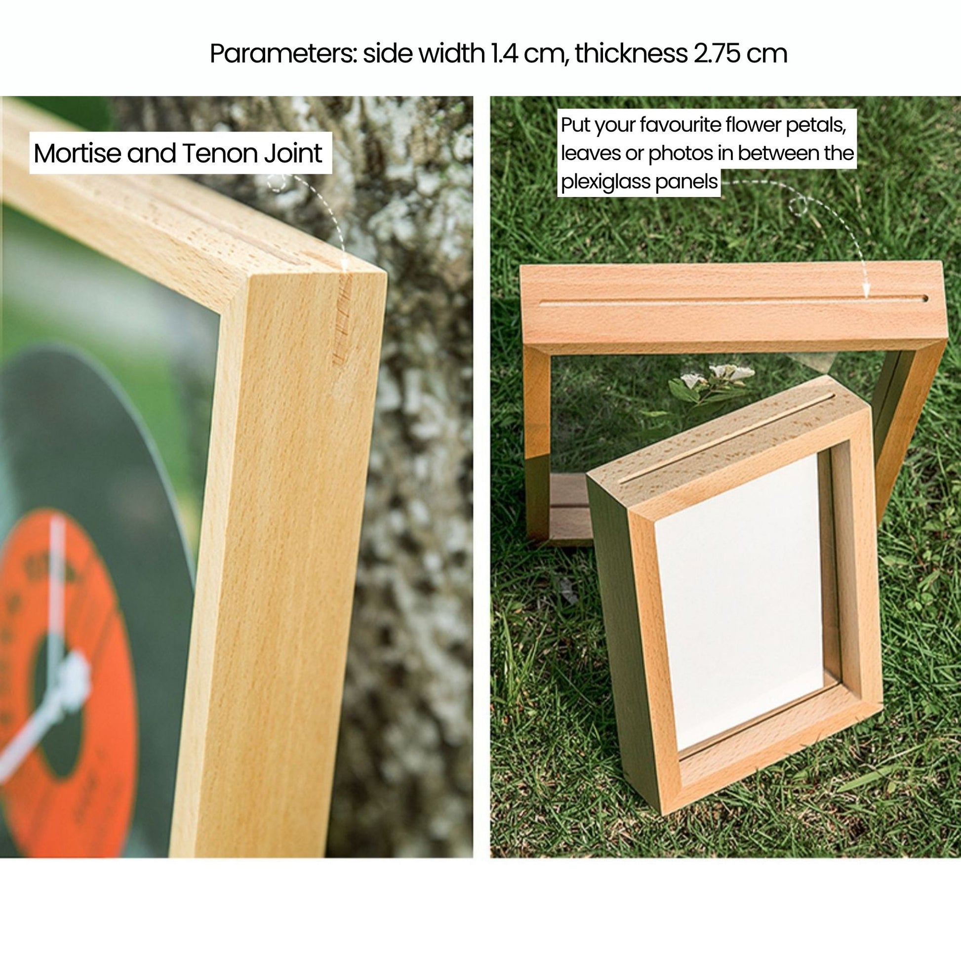 A3 Solid Wood Floating Transparent Double-sided Photo Frame Specimen Picture Frame