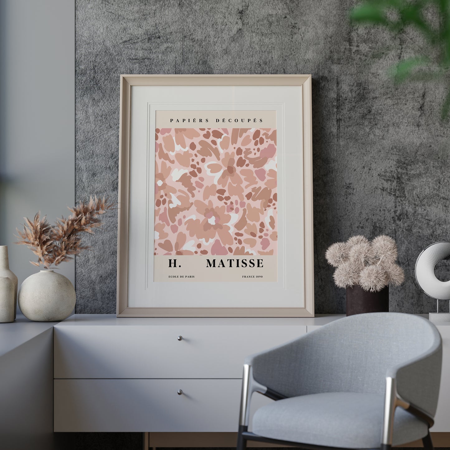 H. MATISSE Botanical Pnk Pattern Art Print Poster