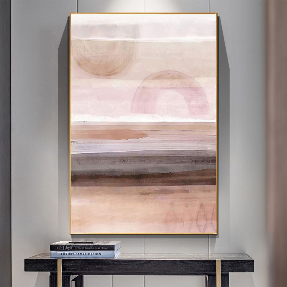 Minimalist Abstract Pink Landscape Art Painting Poster