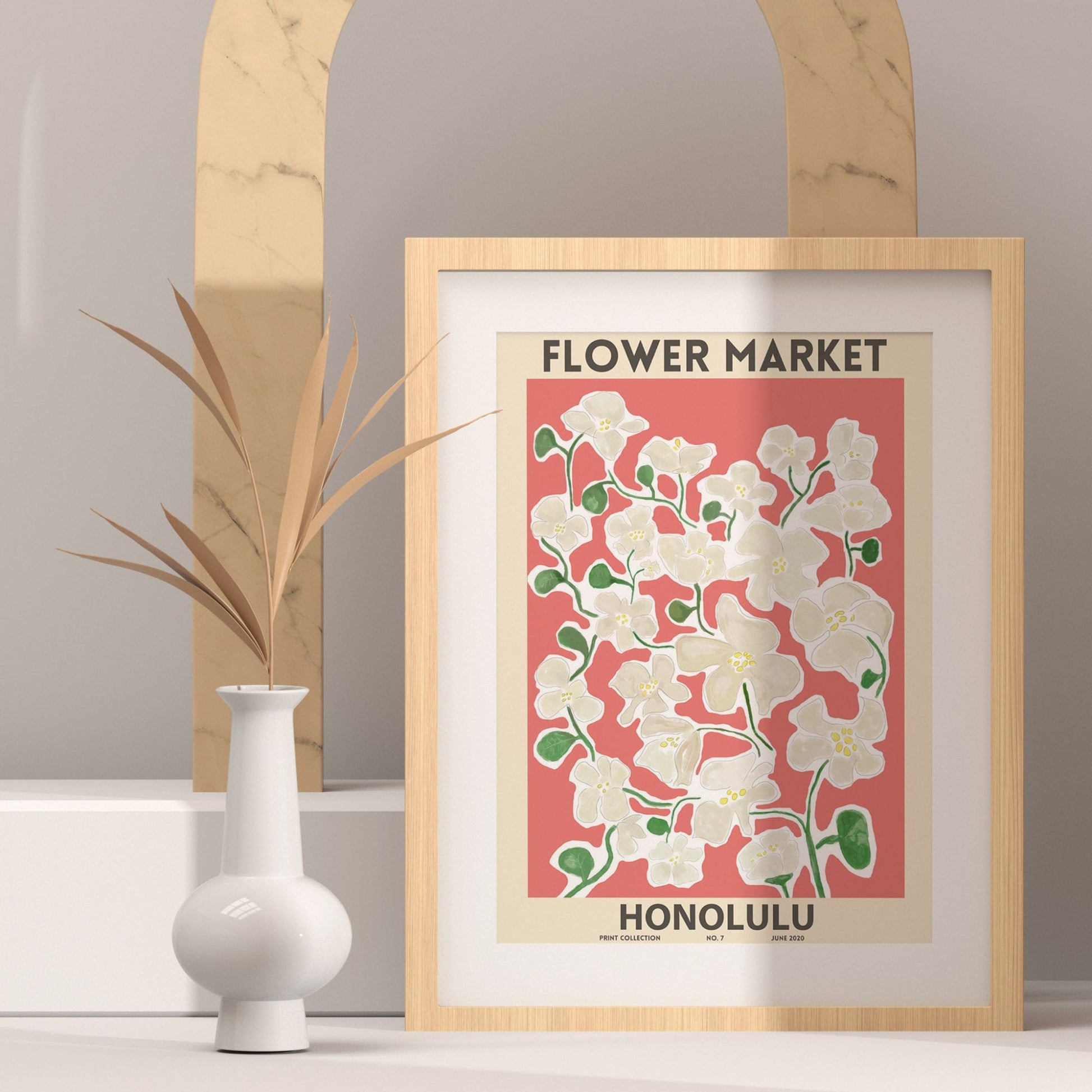 FLOWER MARKET Prints HONOLULU Art Print Poster