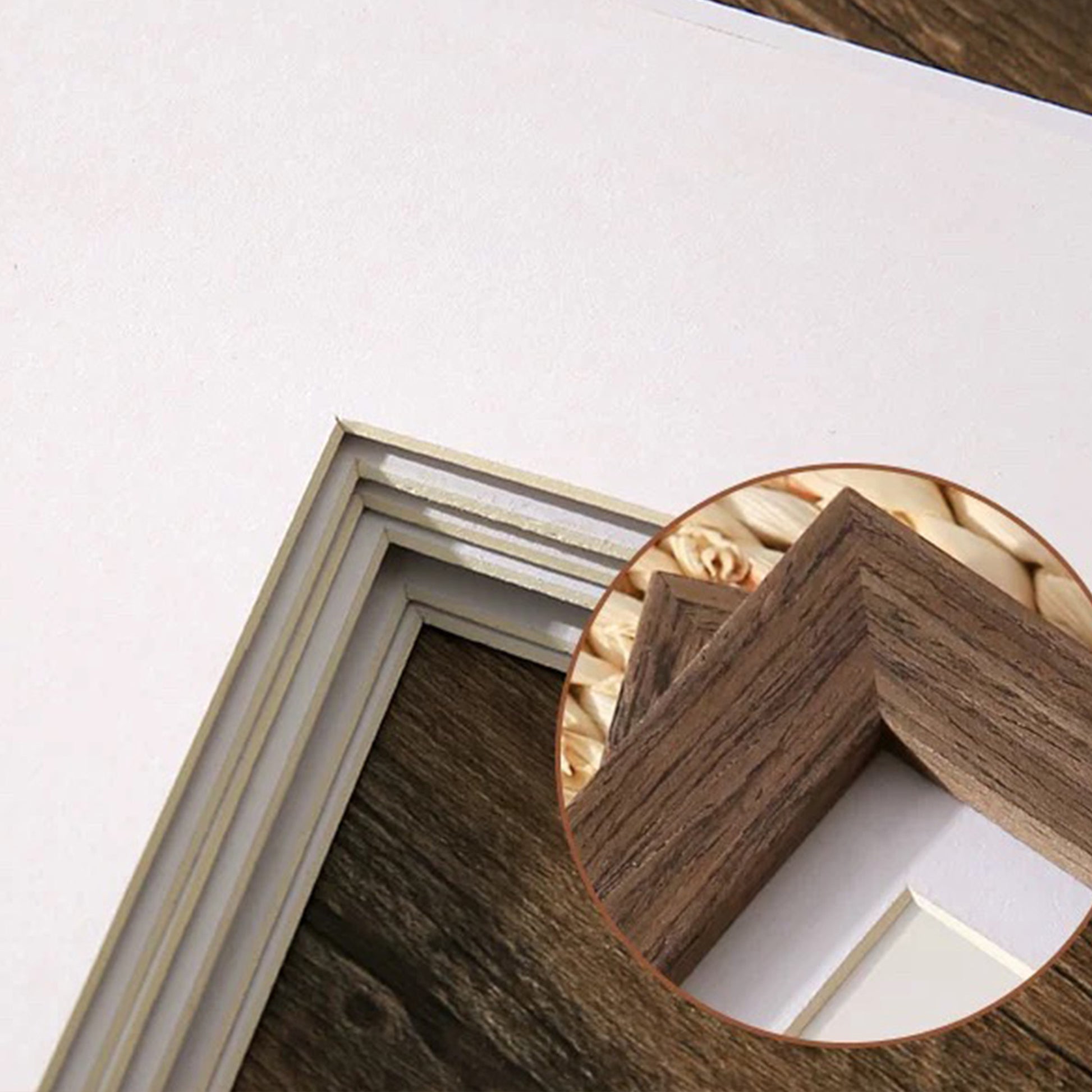 60 x 60 CM Frame Oak Square Wood Picture Frame 24 inch with Mat-board