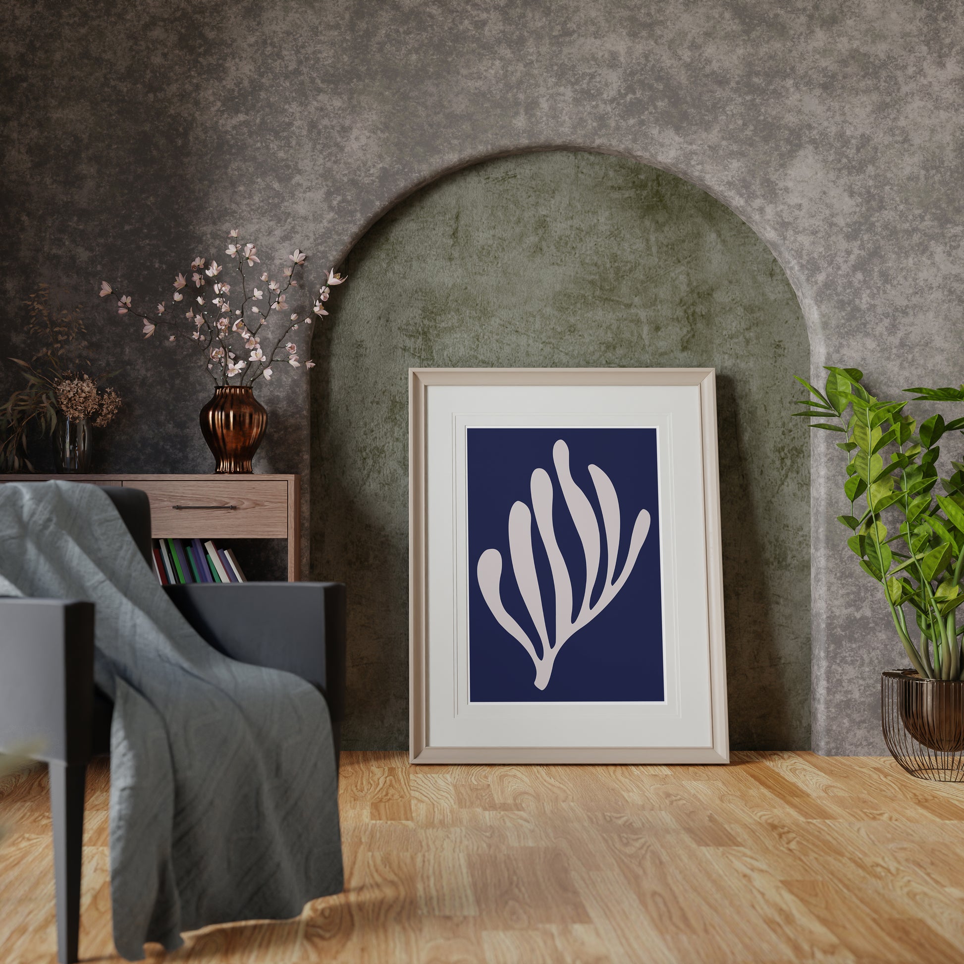Abstract Blue Matisse Art Print No.3 Minimalist Art Poster