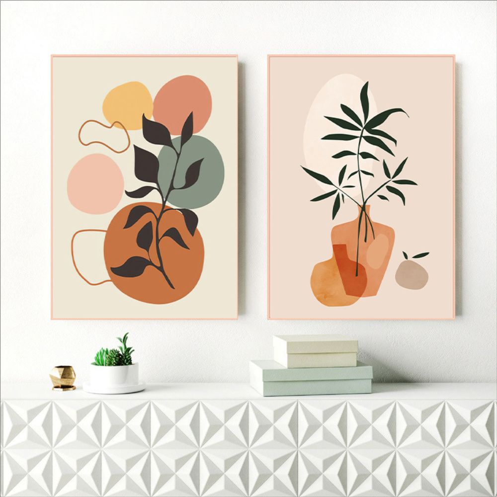 Colorful Abstract Plant No.1 Minimalist Art Poster