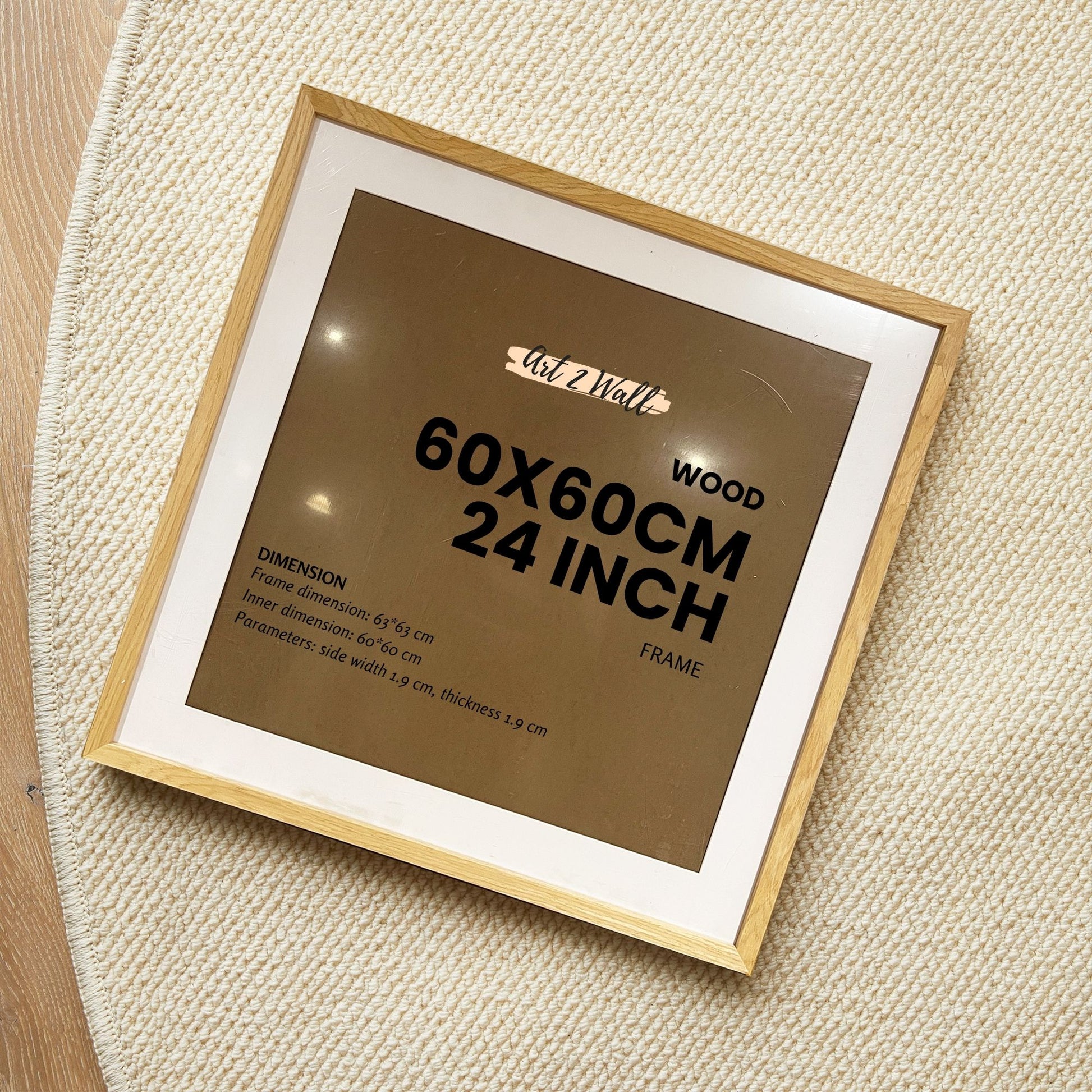 Square Wood Oak Photo Frame 24 inch 60x60cm