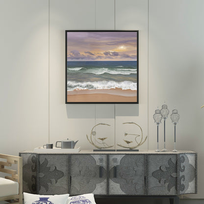Pastel Sky Beach Art Painting Poster