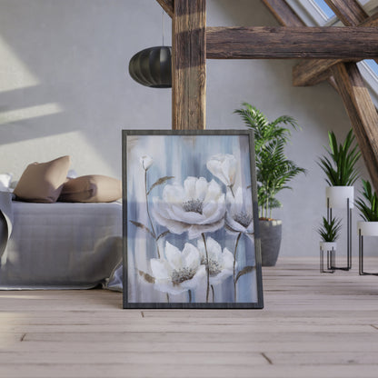 Abstract Blue Floral Oil Painting Art Painting Poster